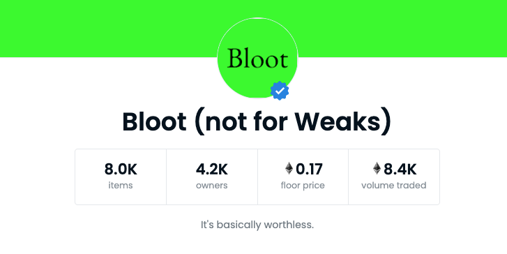 Bloot (not for Weaks) NFT 