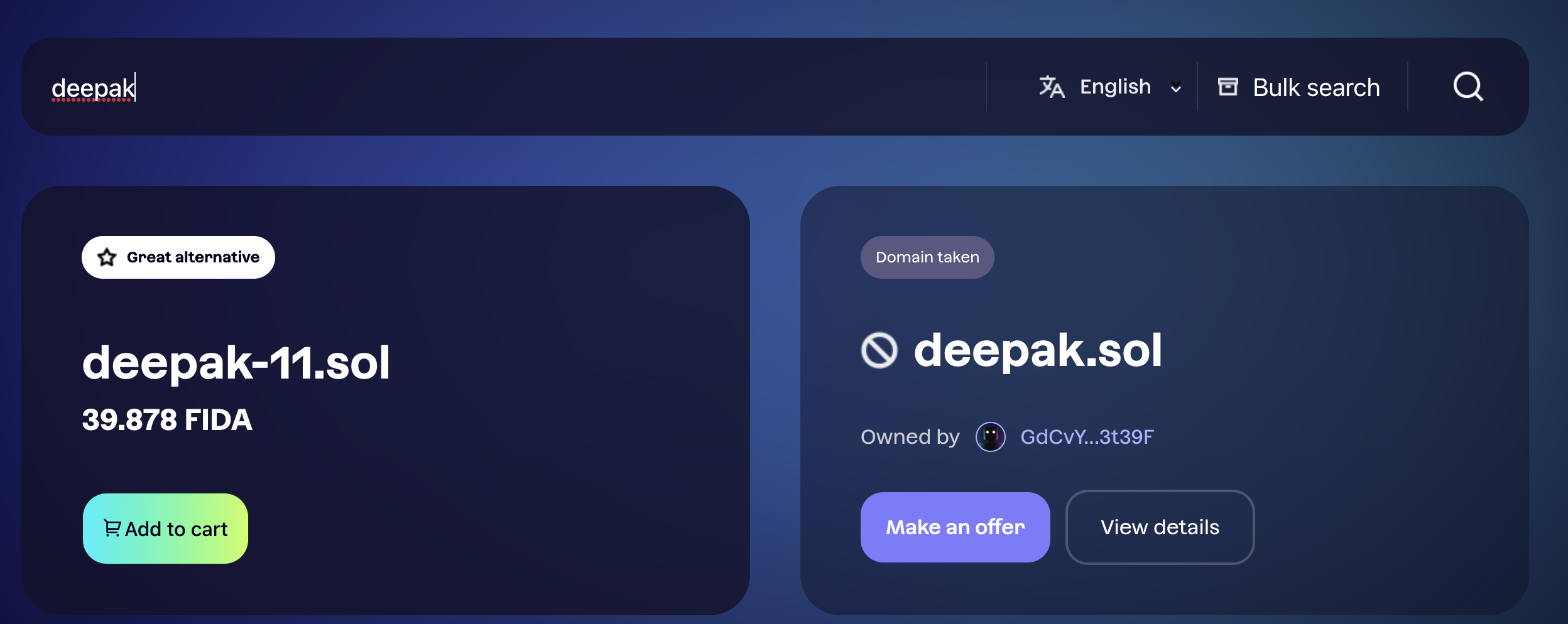 How to See if a Solana Domain Name is Already Taken or Not: Example