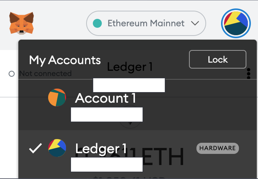Ledger Wallet in Metamask