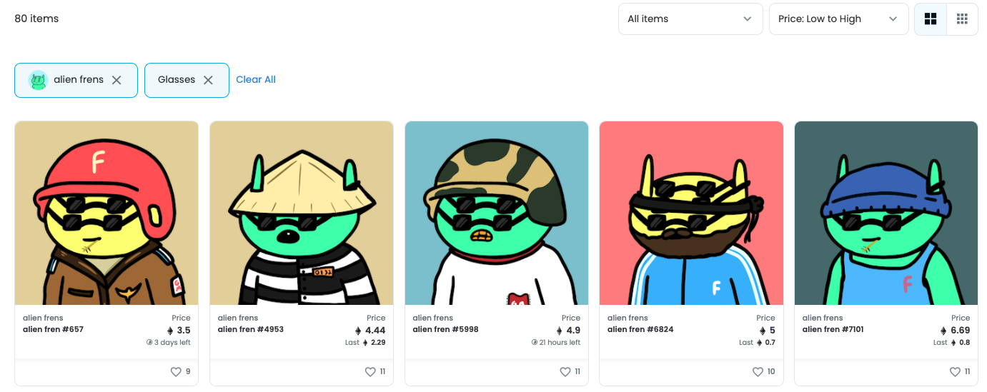 OpenSea Glasses Trait