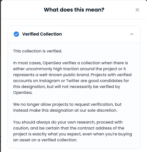 Verify Opensea Collection 2 