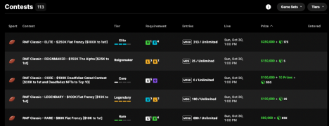 Draftkings Reignmakers Contest Lobby