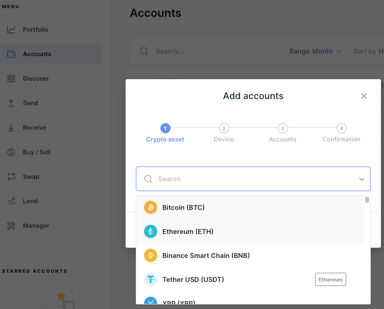 Create Account - Ledger 