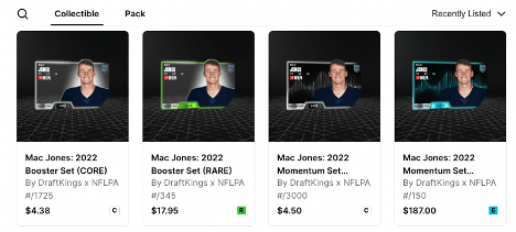 Mac Jones Player Card Example