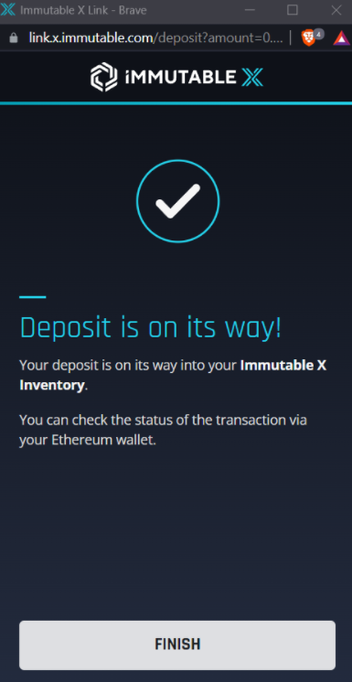 Deposit is on its way