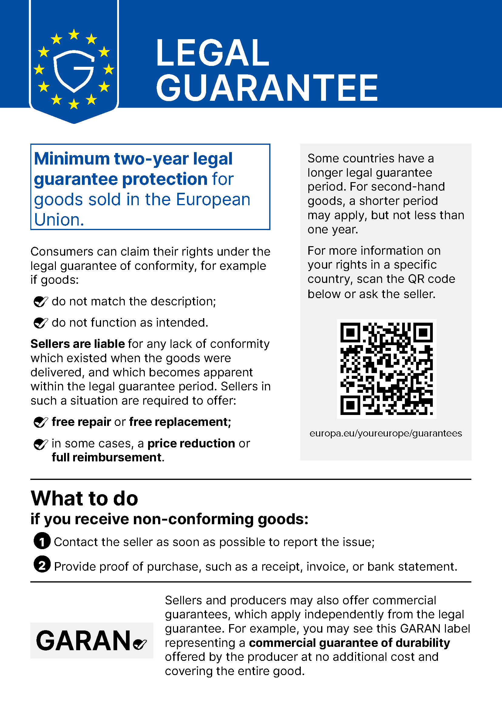 Legal guarantee notice ENG