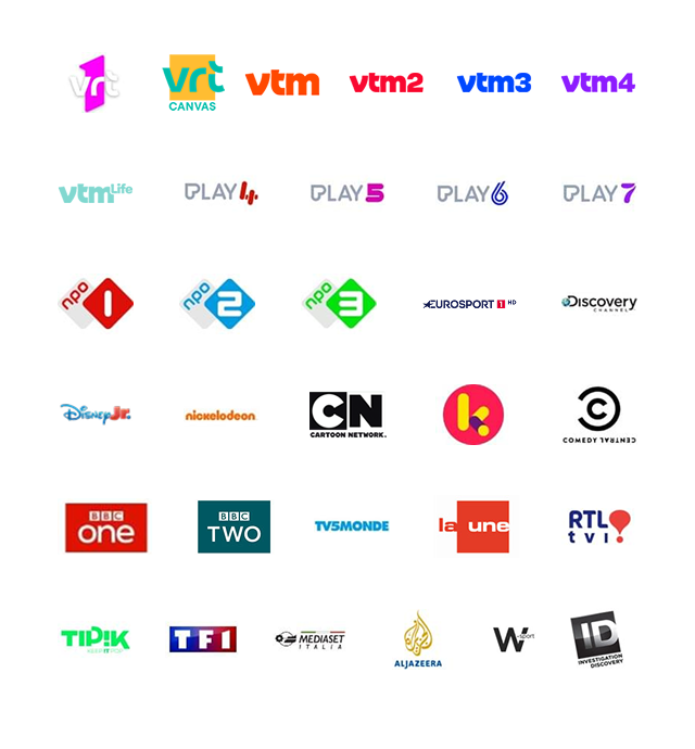 Zenders bij Scarlet Digitale-TV: Belgische zenders, kinderprogramma’s, sport en internationale kanalen.