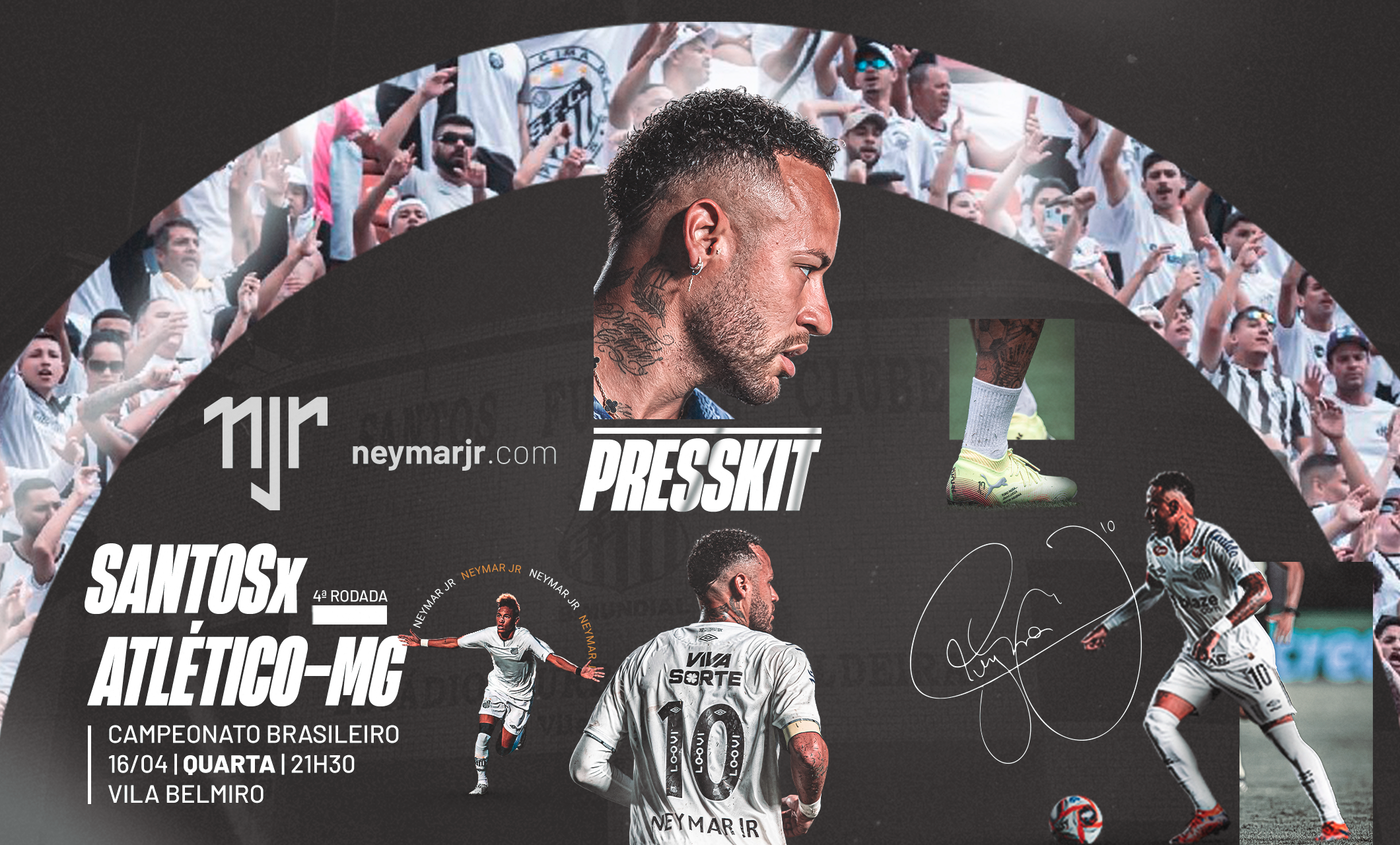 Neymar JR 11 Nike Santos FC Soccer Jersey Classic White