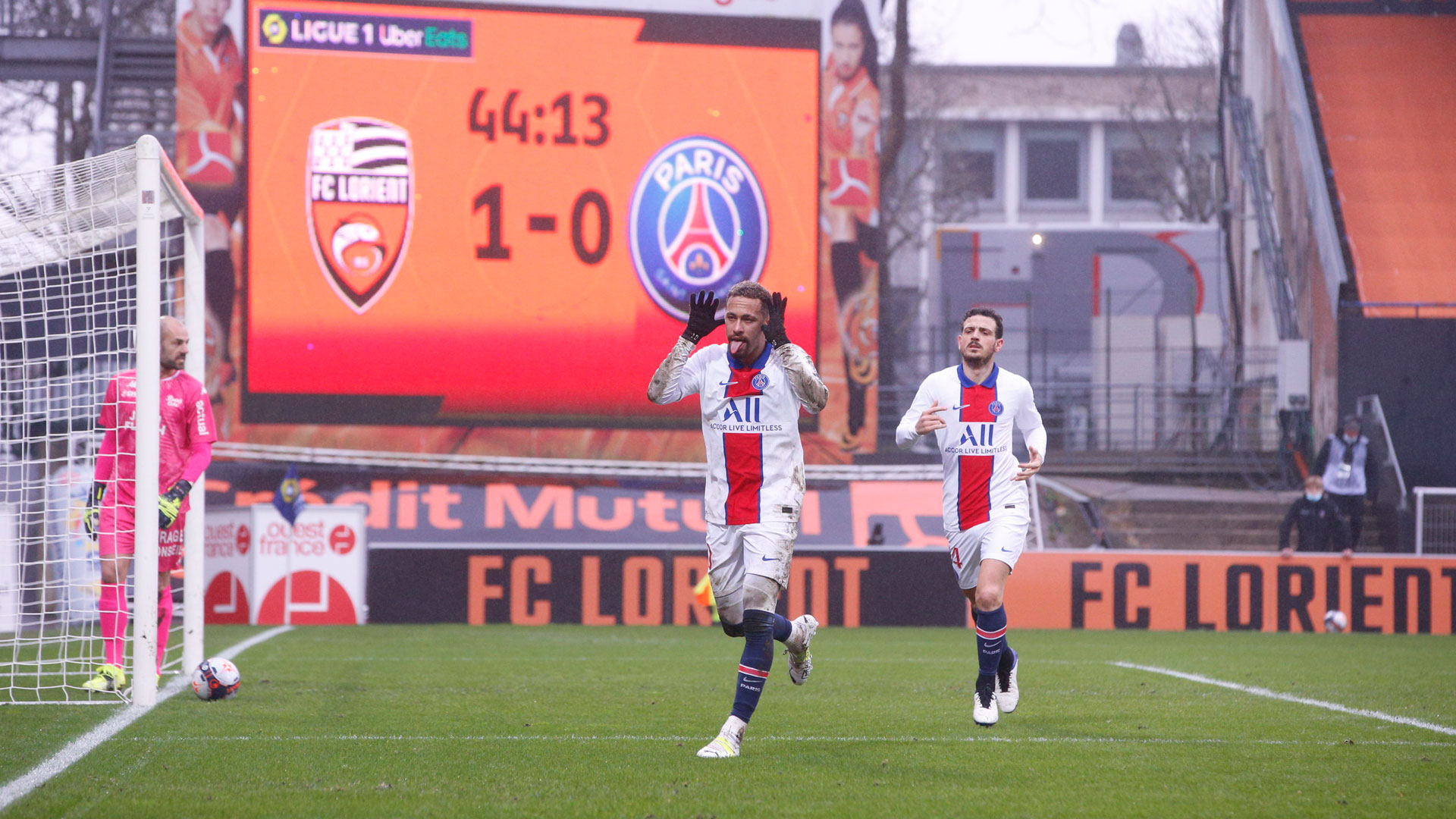 Lorient 1-2 Paris Saint-Germain: Neymar shines again in champions'  hard-fought win