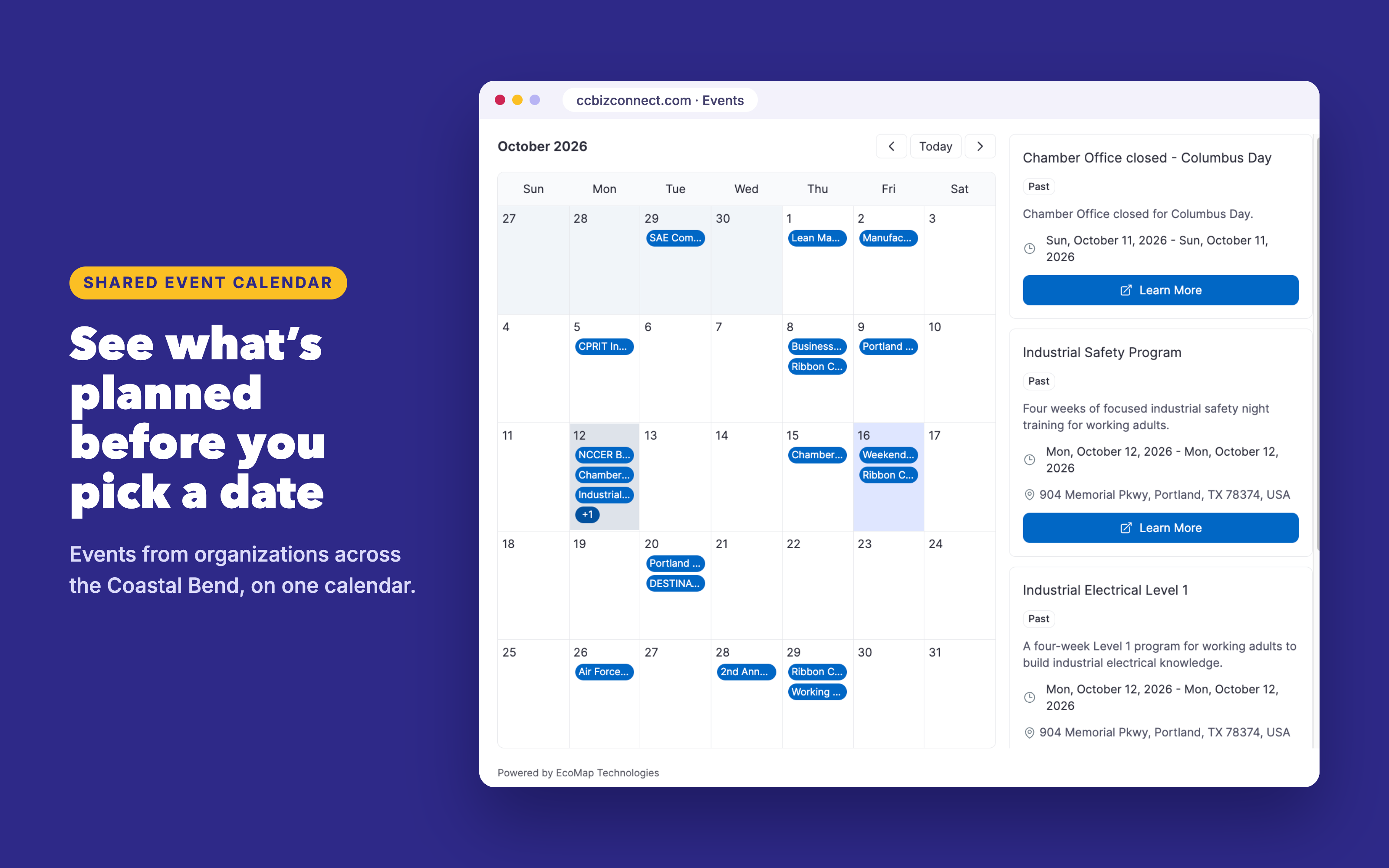 CCBizConnect Events Calendar