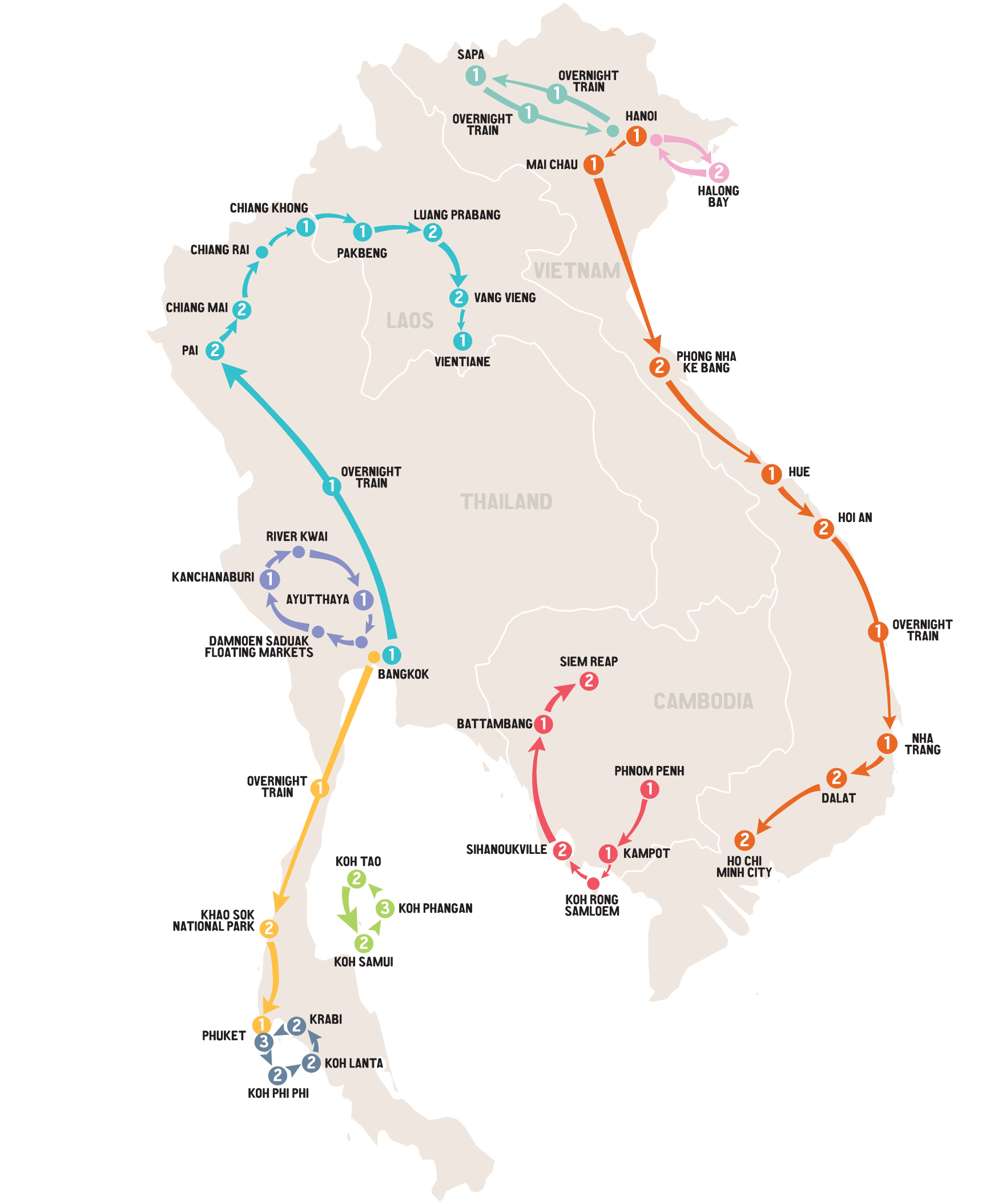 Map of Asia Unlimited Pass