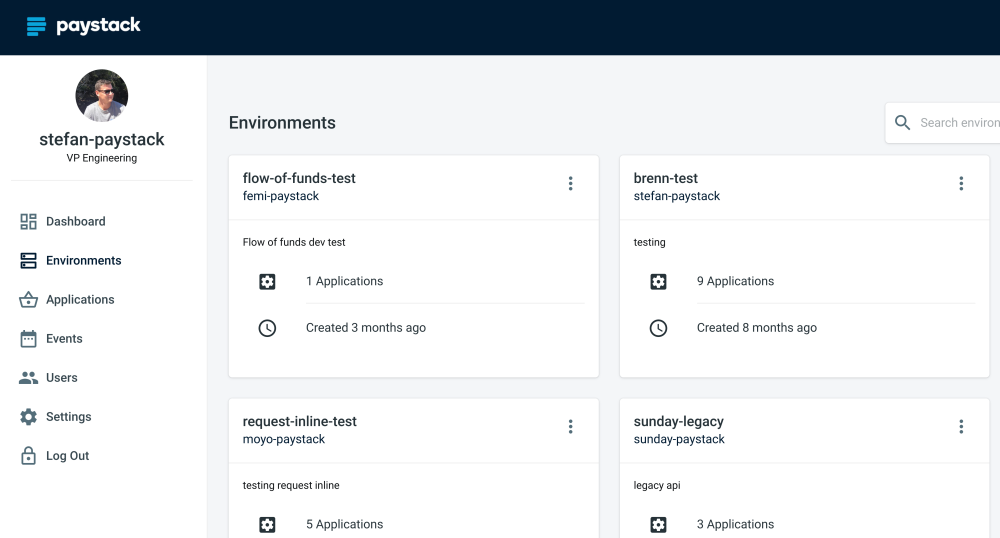 <i>The developer user interface for creating on-demand environments</i>