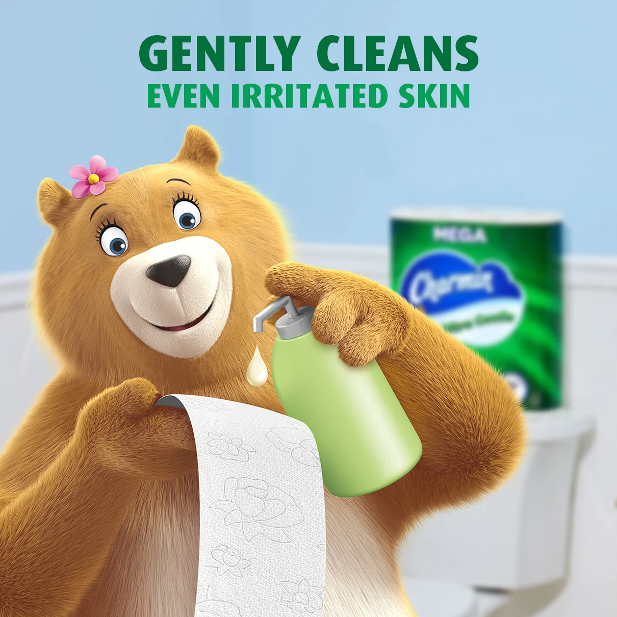 Touch of soothing lotion on every sheet from ultra gentle toilet paper
