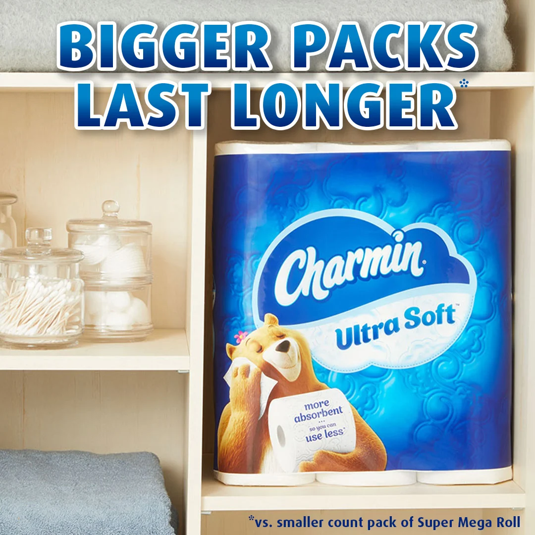 Ultra Soft pack tucked into a bathroom cabinet