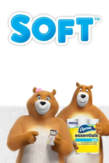 Les ours Léonard et Molly sont montrés avec un emballage Essentials Soft