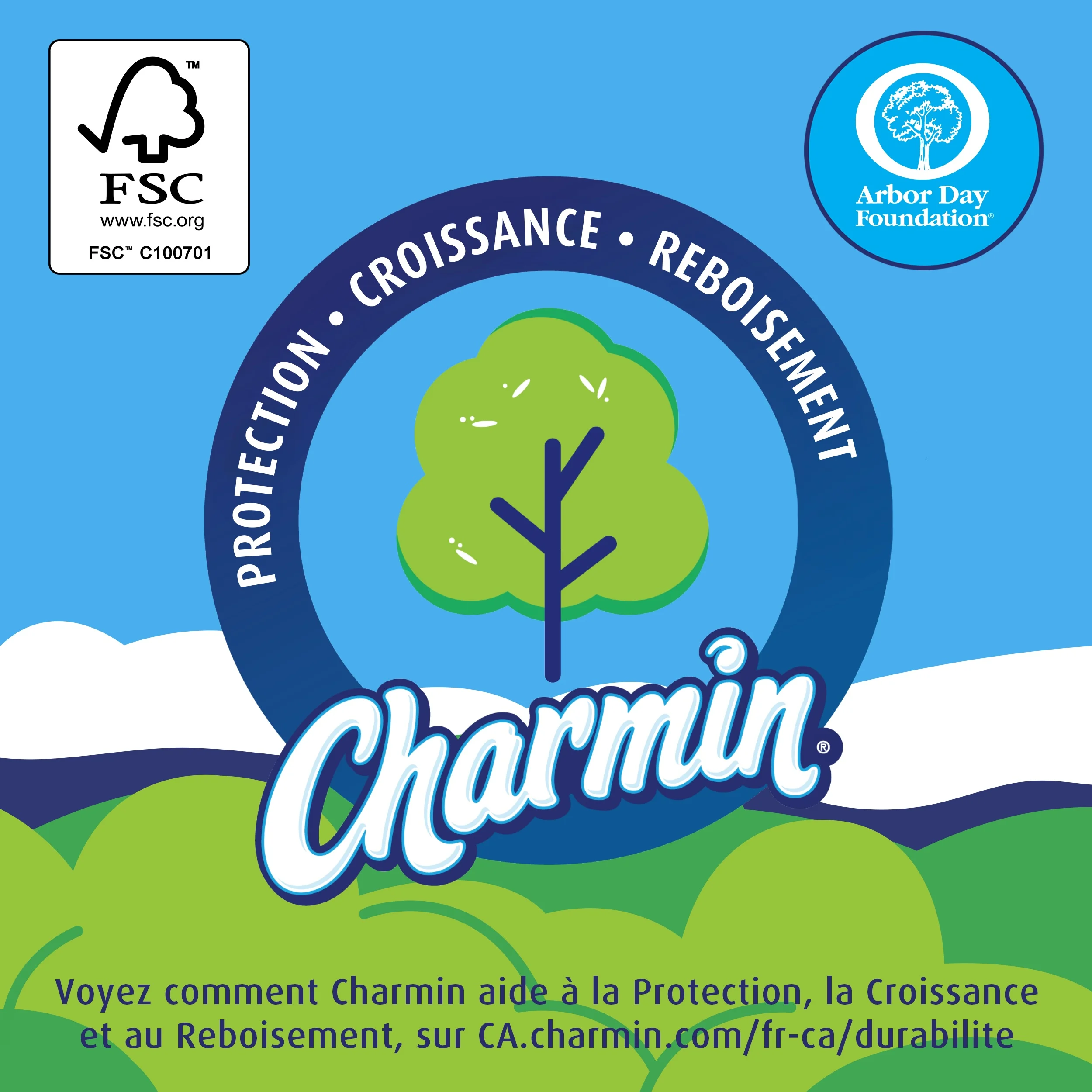 Chez Charmin, pour chaque arbre que l'on utilise, on en replante deux.
