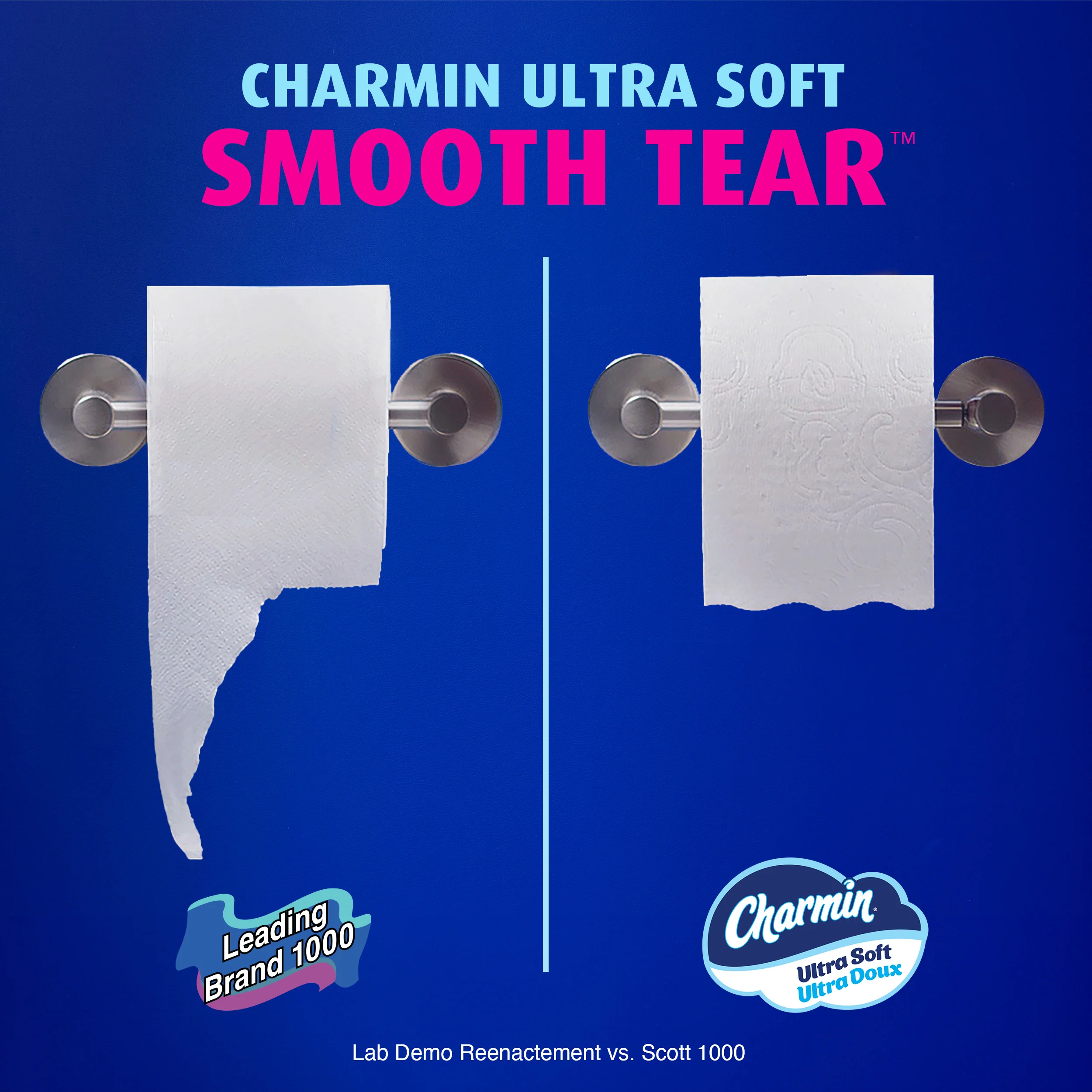 Demo of Ultra Soft absorbency against competitor