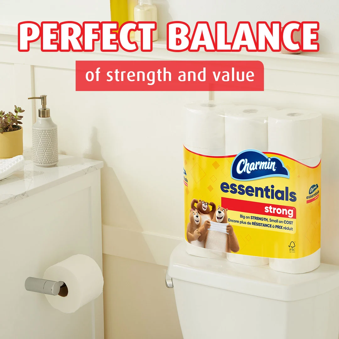 Get giant essential strong 1-ply toilet paper roll