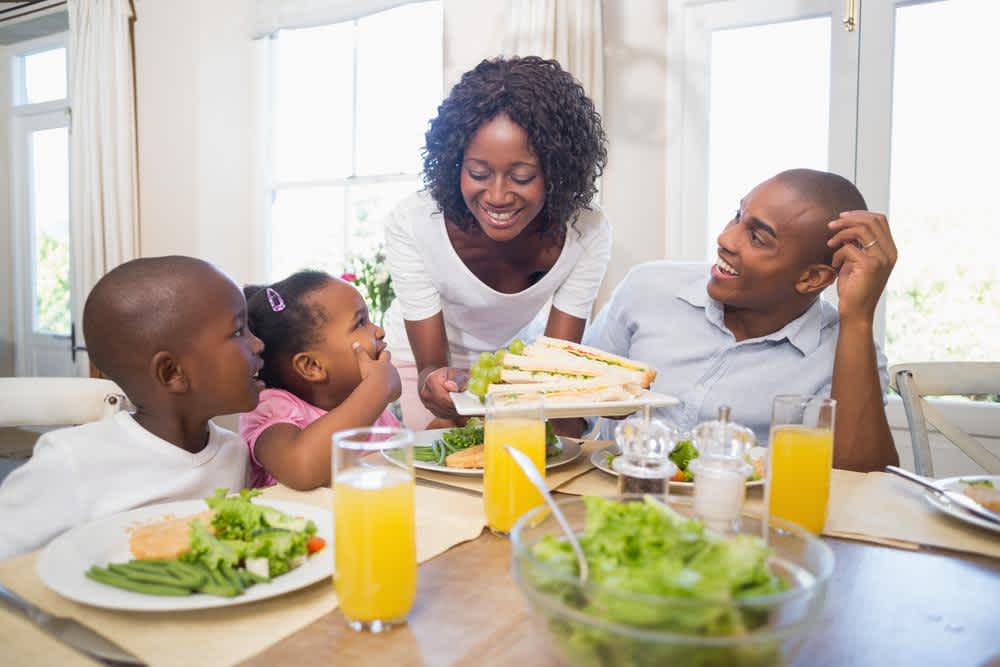 Family having a meal