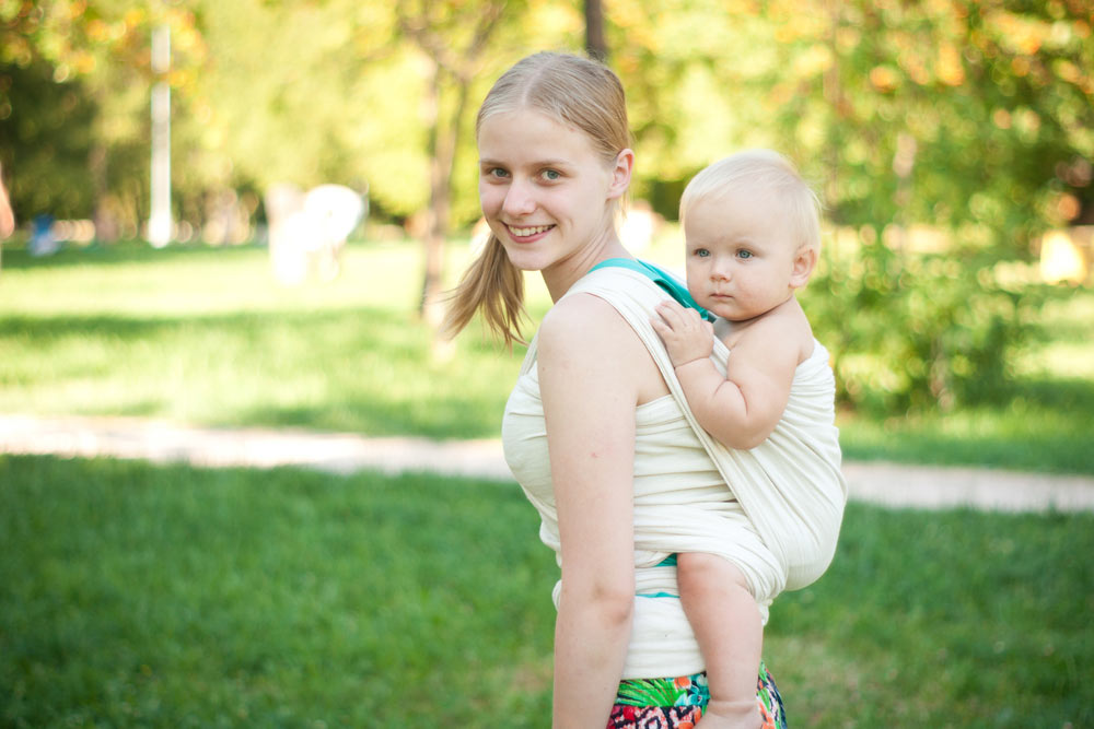 carrying a baby on your back