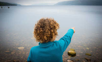 Little boy pointing