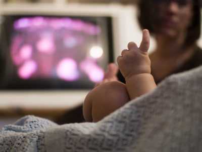 Baby watching TV