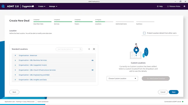 Capgemini Redesign — Deal Creation- Location