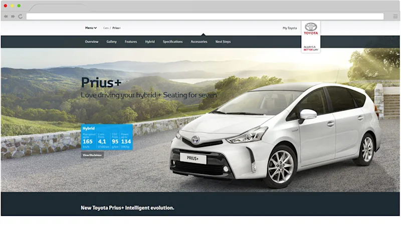 Toyota CMS regional portal header