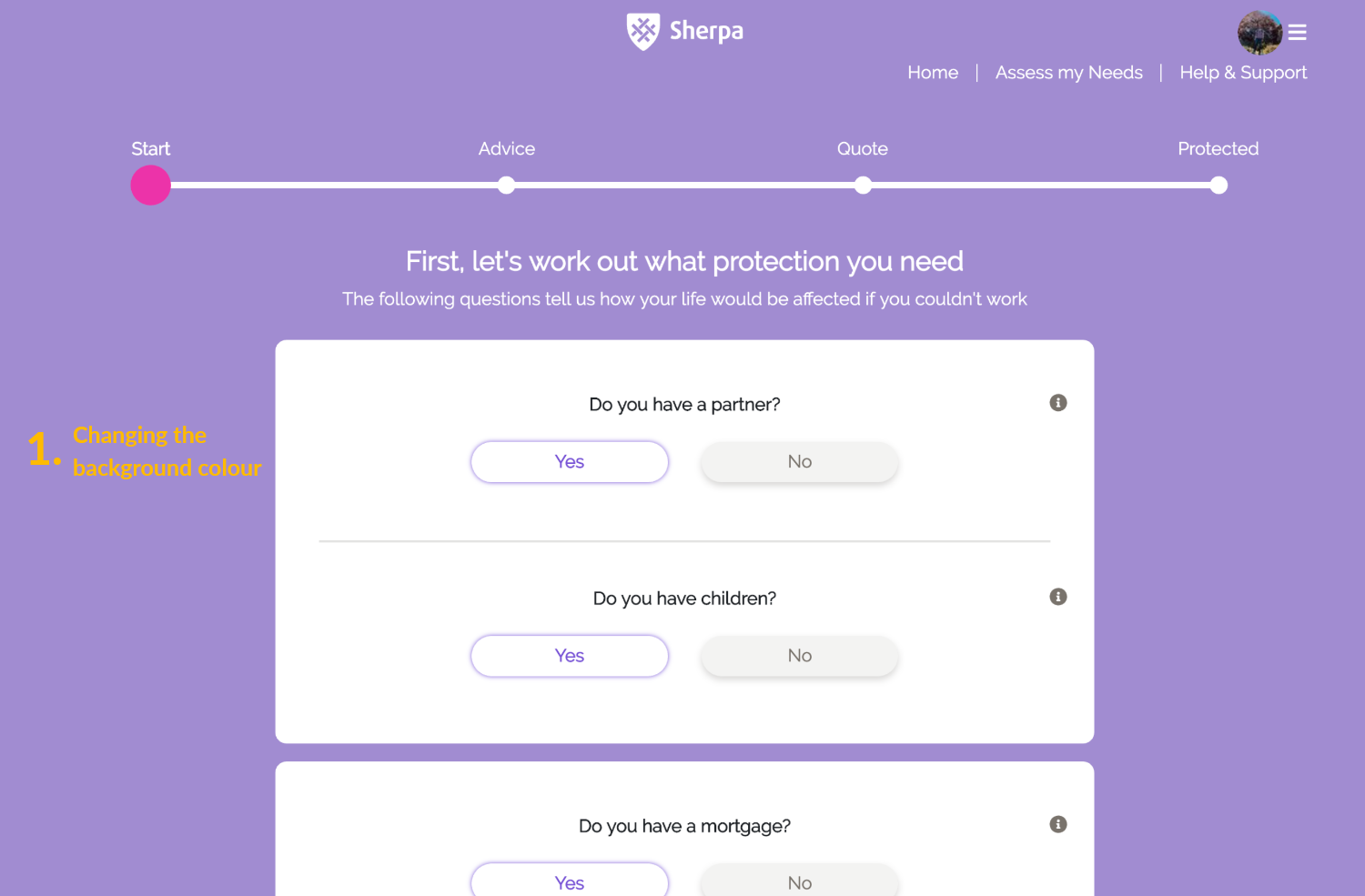 Sherpa β Redesigned Flow Page 61
