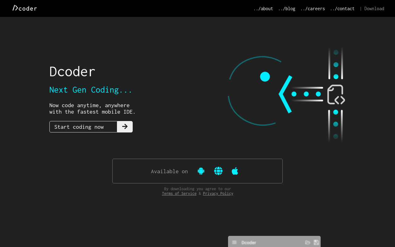 Product screenshot of Dcoder
