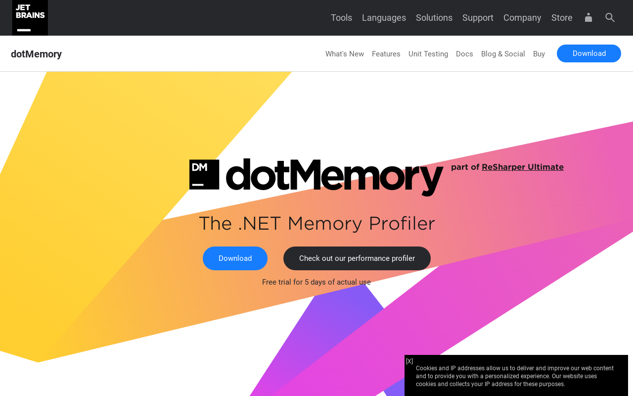 Product screenshot of dotMemory