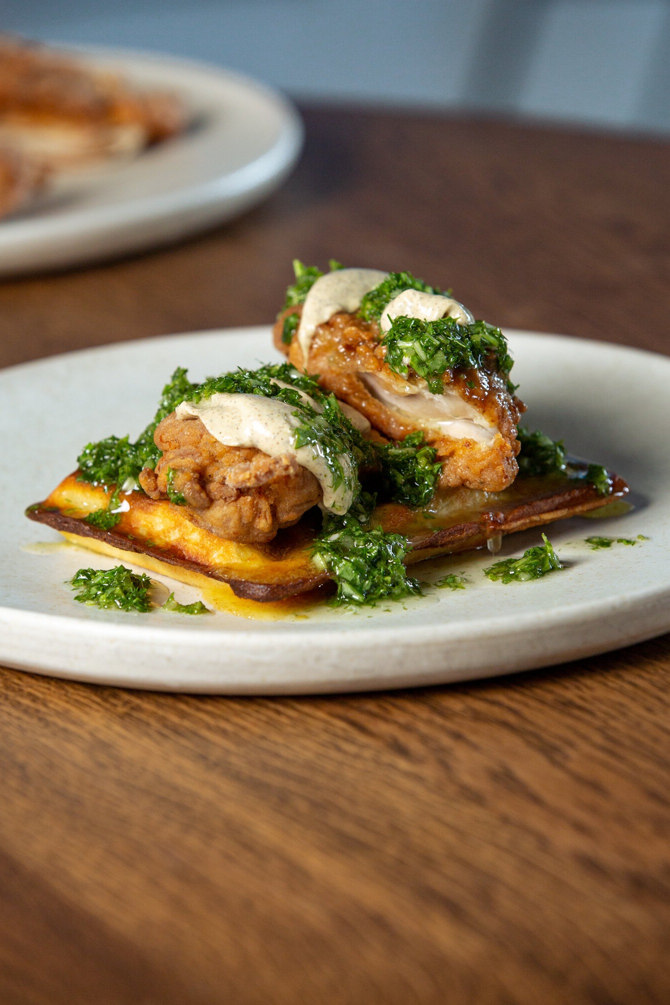 Fermented Waffles with Fried Chicken