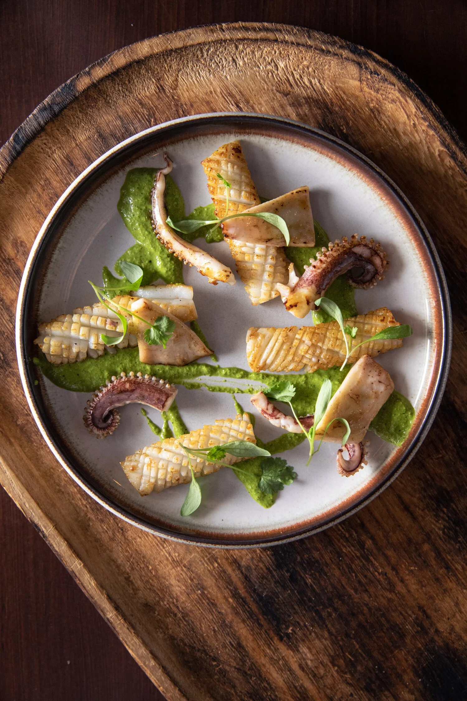 Pan-Seared Squid with Salsa Verde