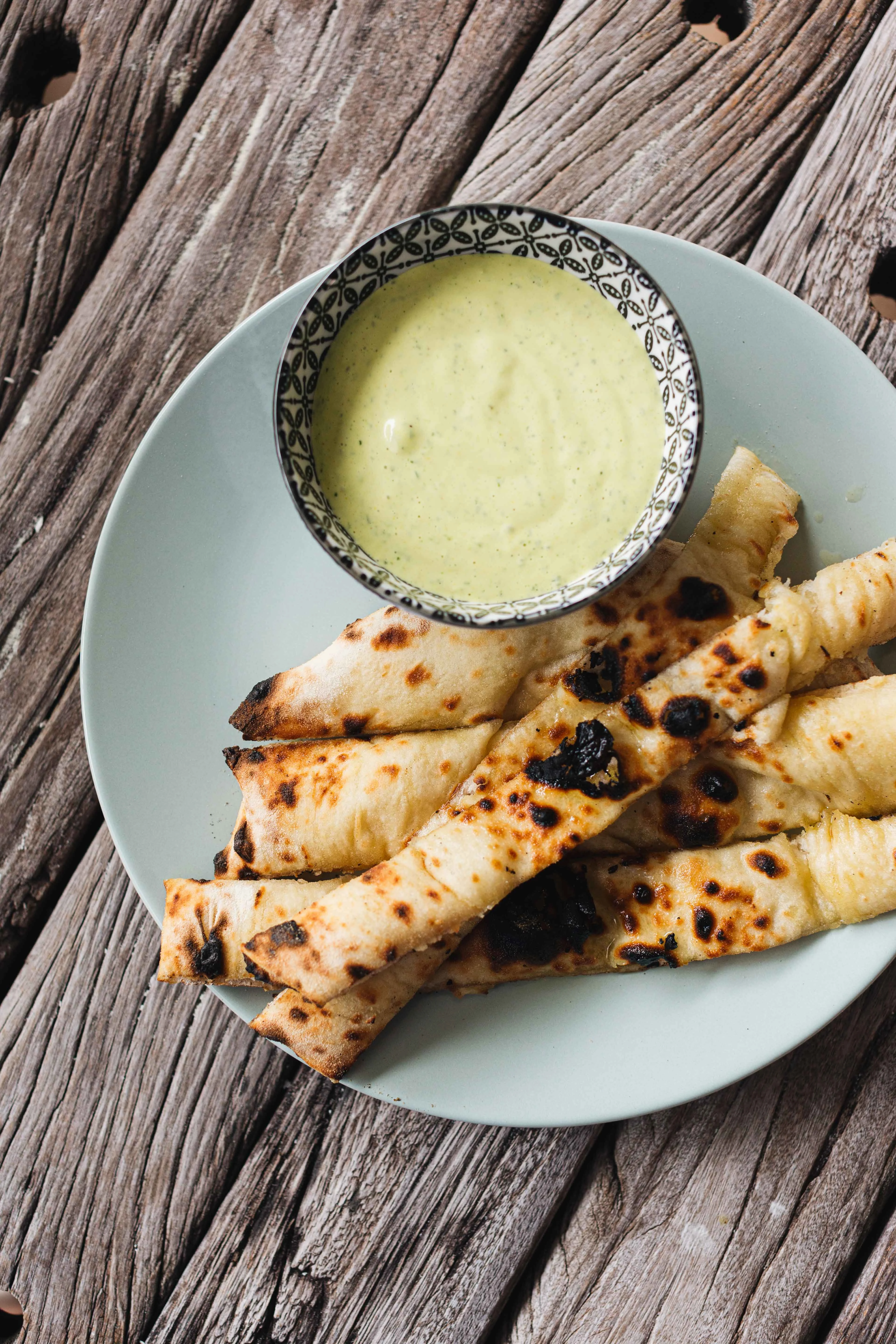 Pizza Sticks with Green Mayo