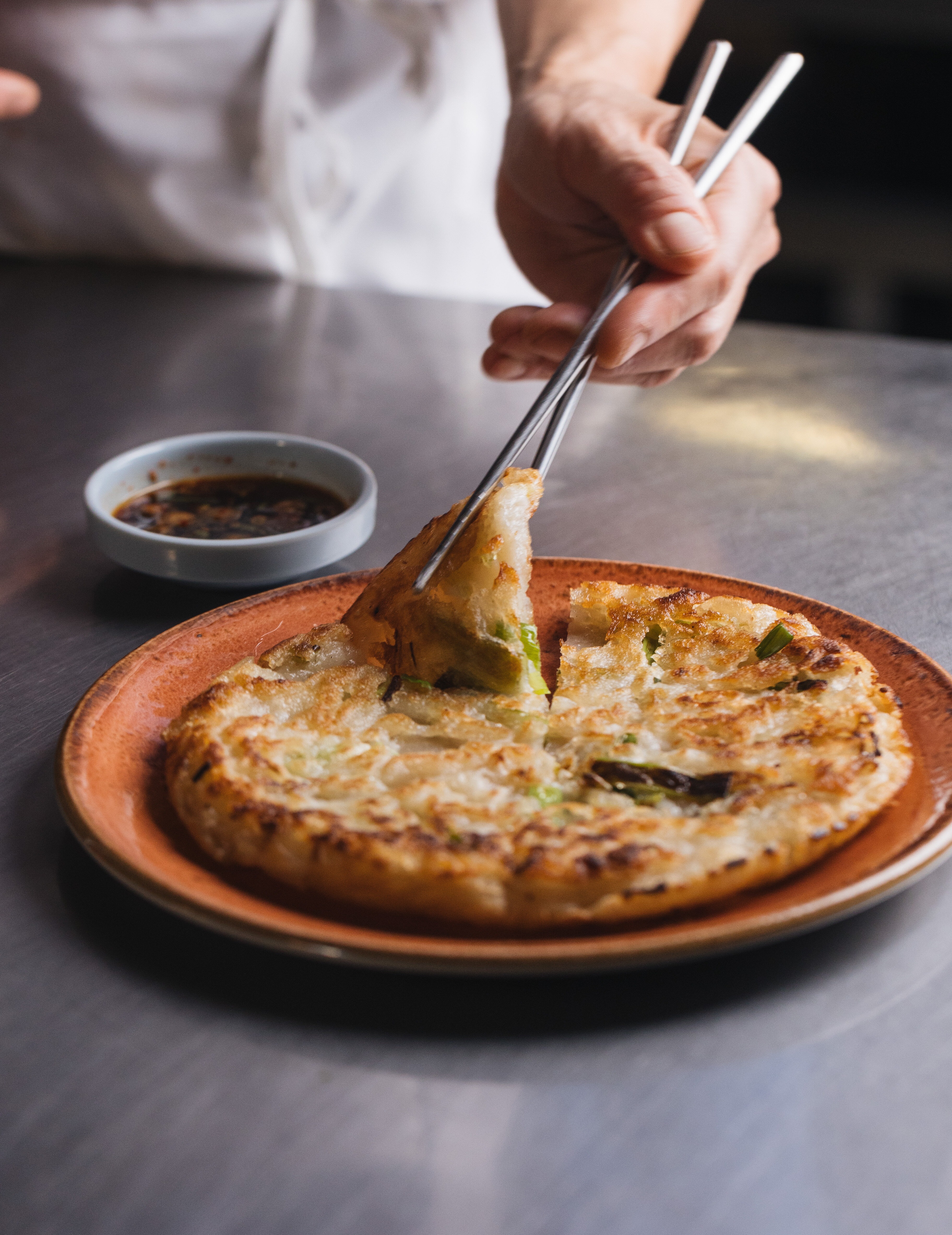 Scallion Pancake with Soy Vinaigrette