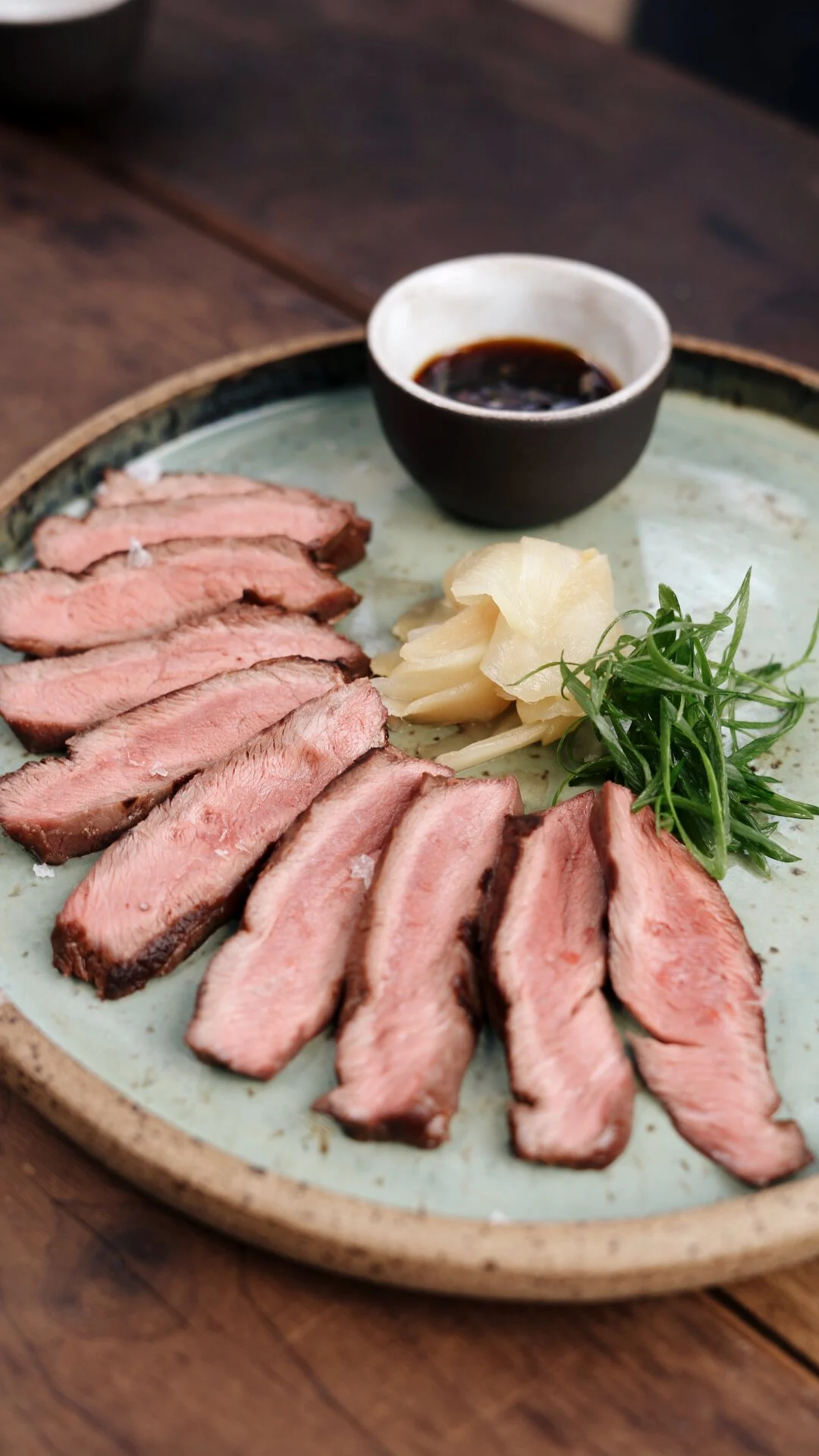 Grilled Flat Iron & Pickled Ginger with Ponzu Sauce