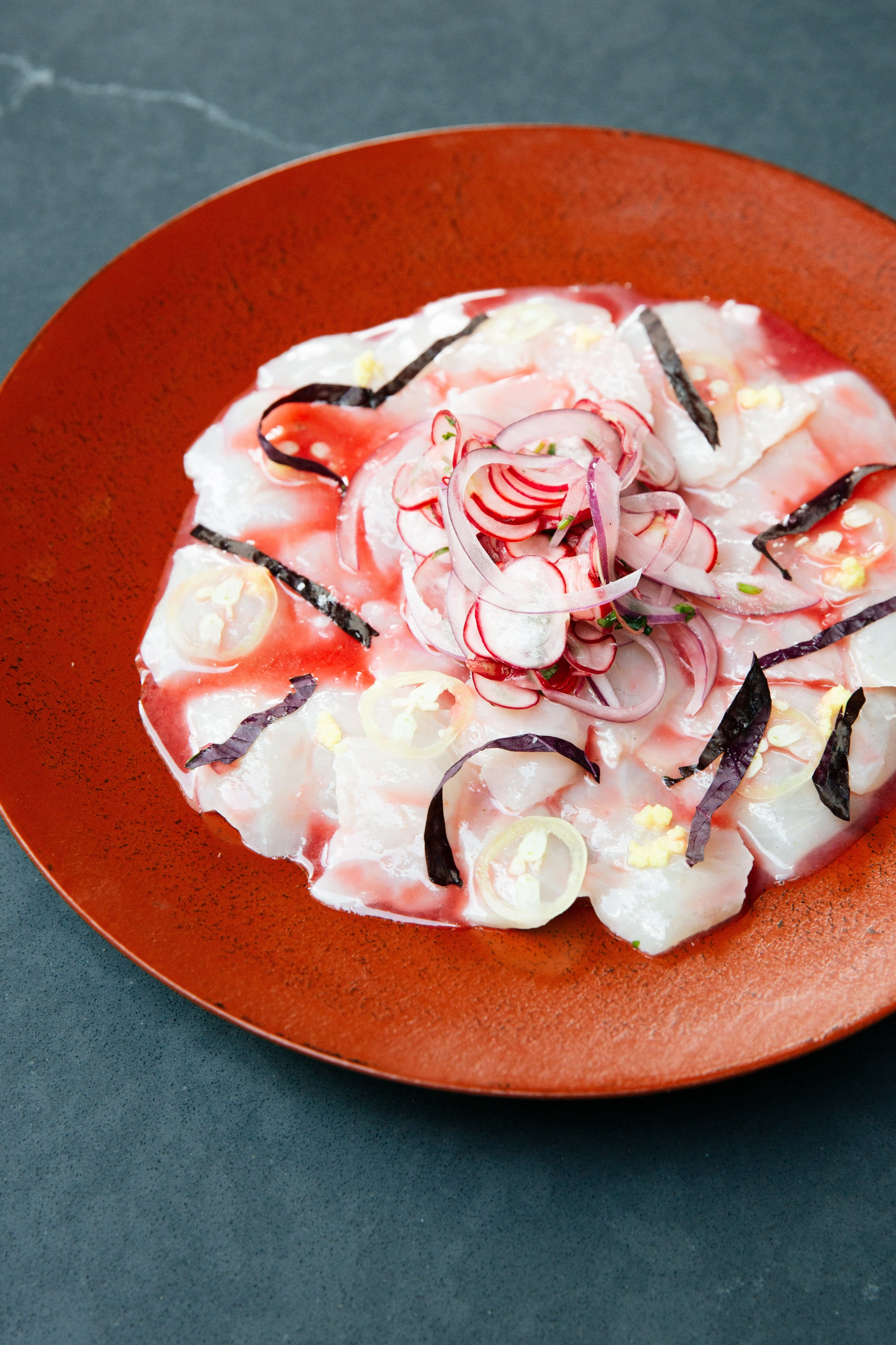 Sea Bass Ceviche with Plum