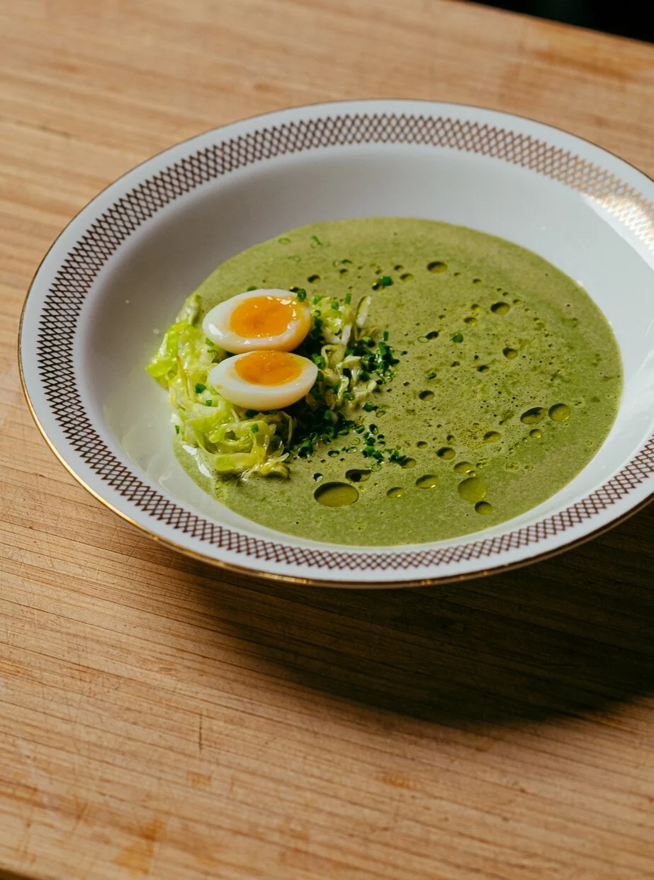 Nettle Soup with Quail Egg