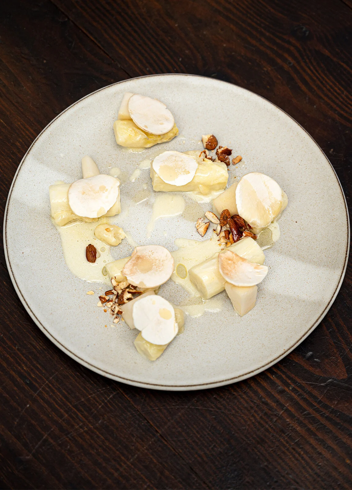 White Asparagus, Almond & Pear