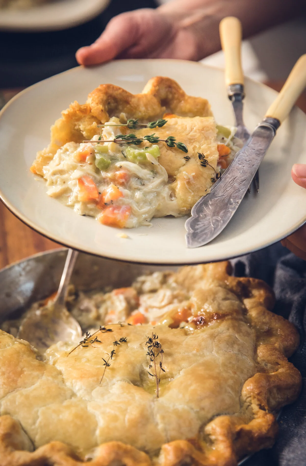 Roasted Chicken & Thyme Savory Pie