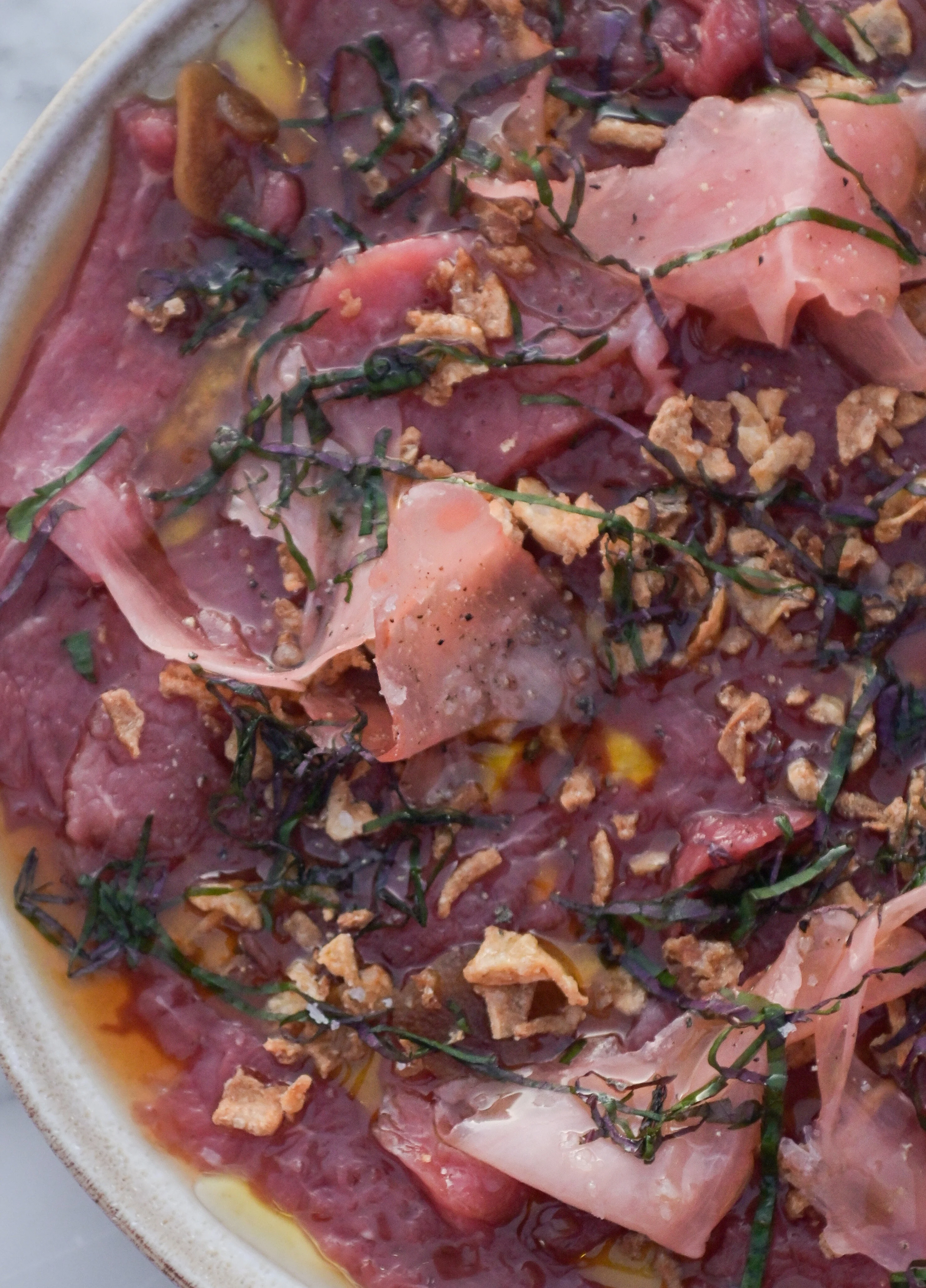 Carpaccio with Katsuoboshi Sauce