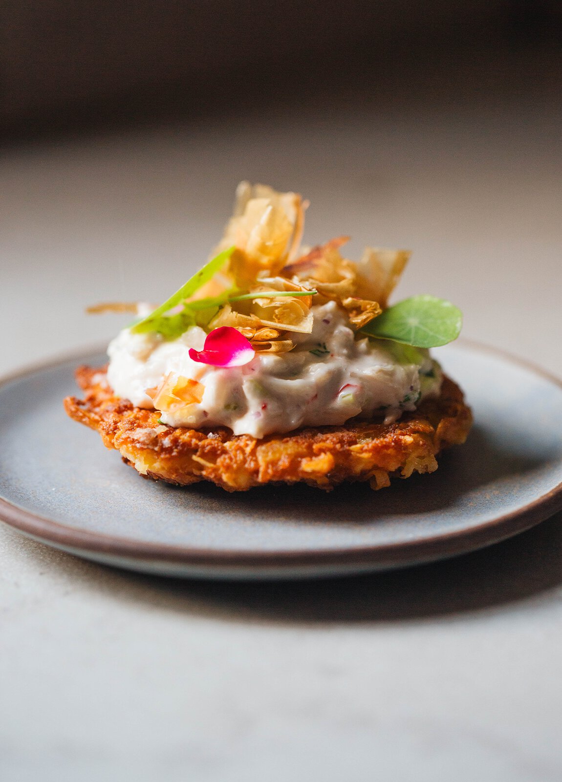 Cassava Pancake with Fish Salad