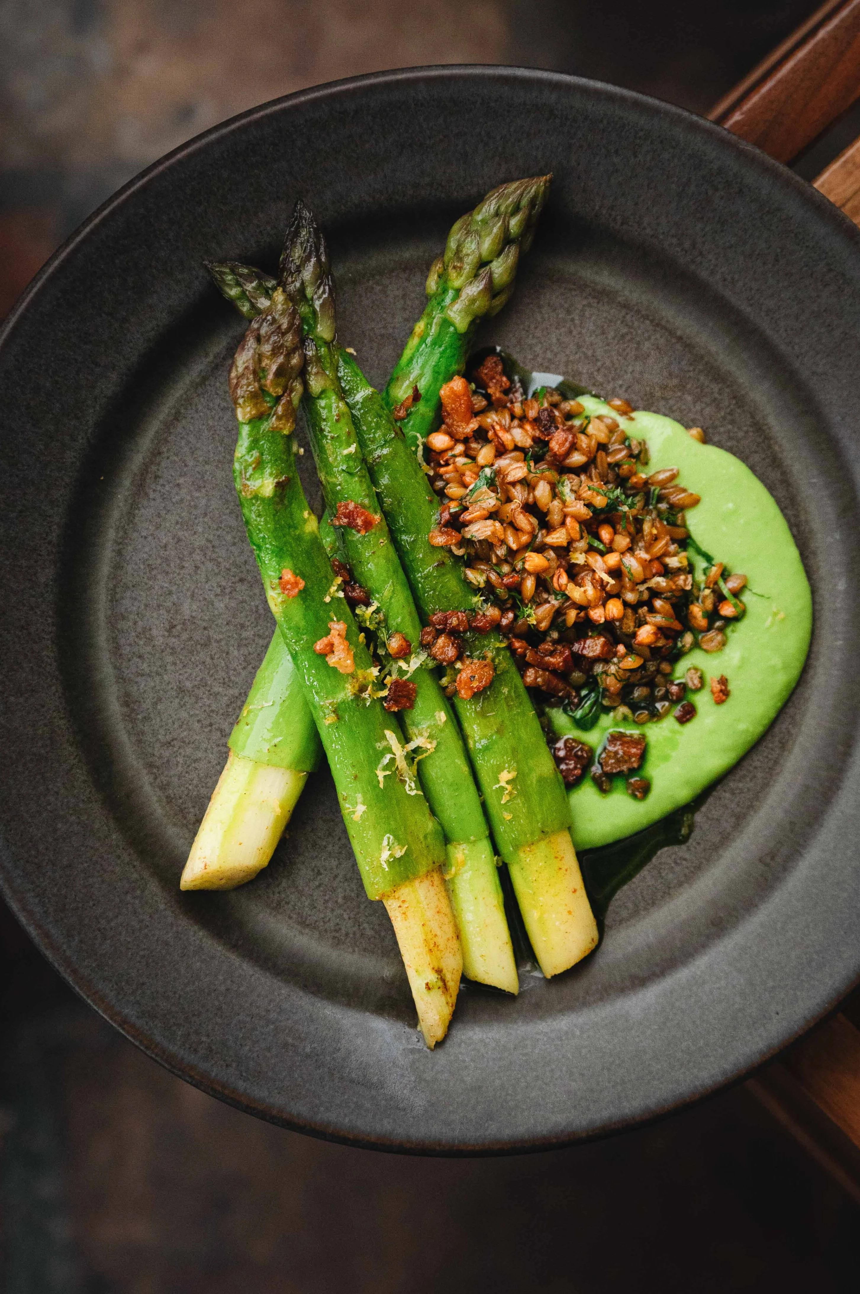 Asparagus with Spelt Risotto