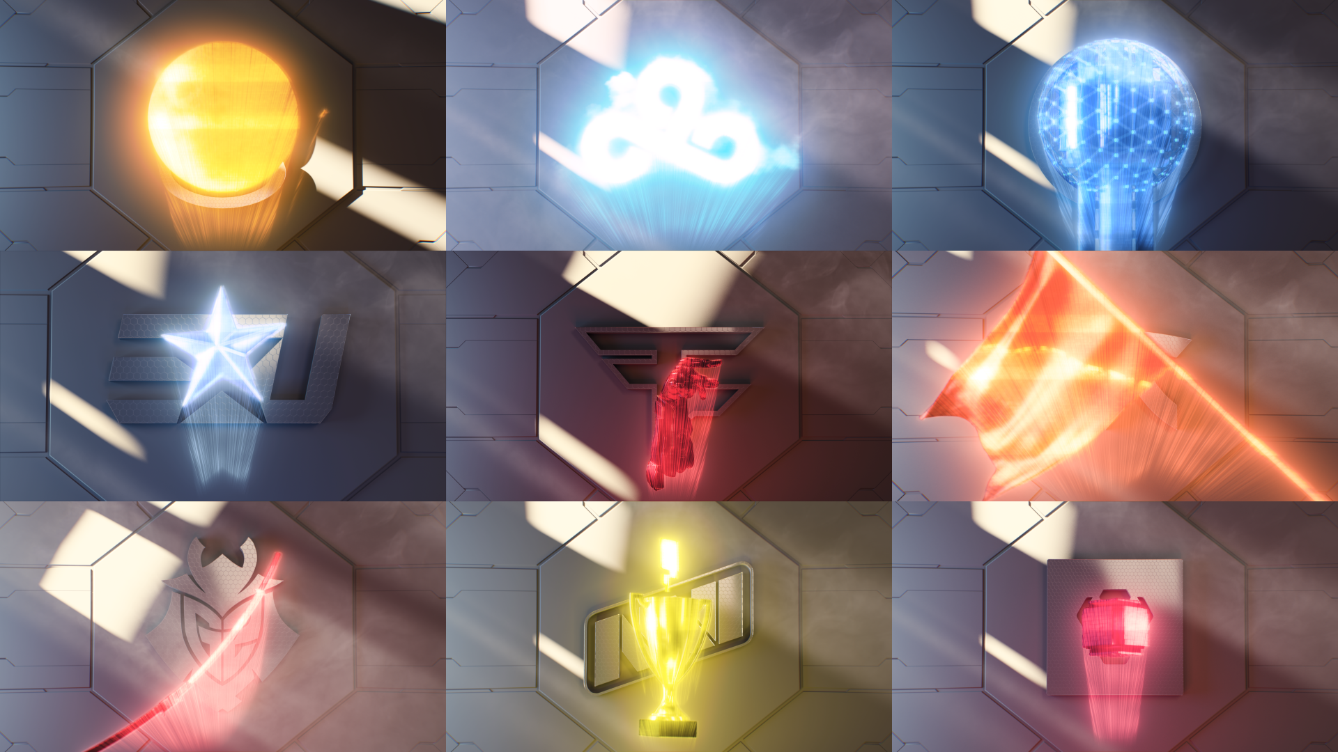 team hologram icons