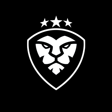 Courage lion Logomark white over black background