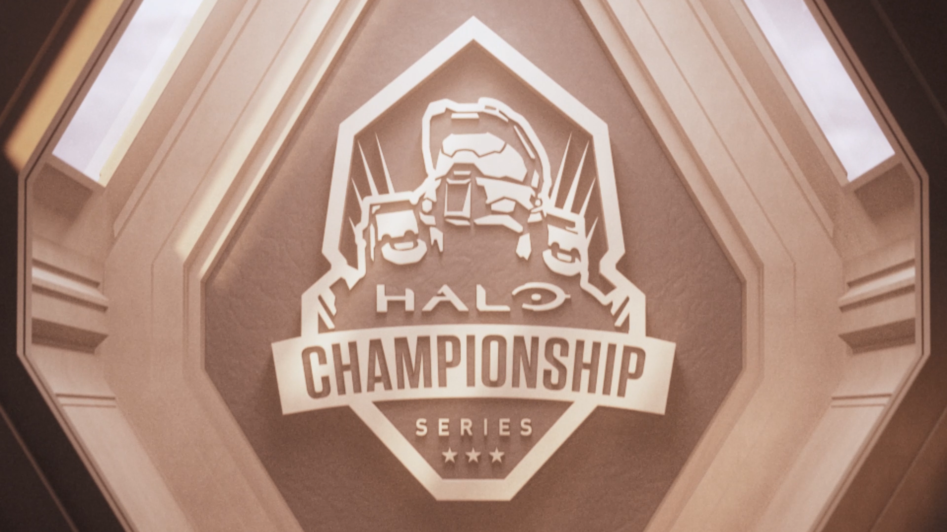 Halo Championship Series Logo on stone wall ultra-wide