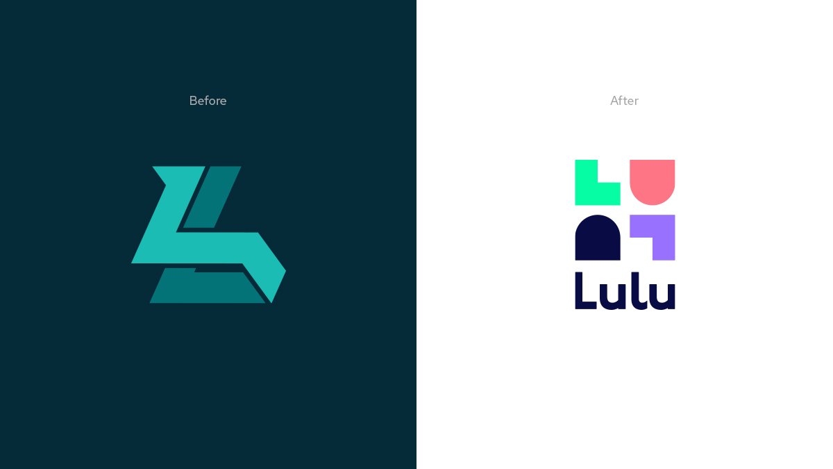 LuluLuvely Logos before and after