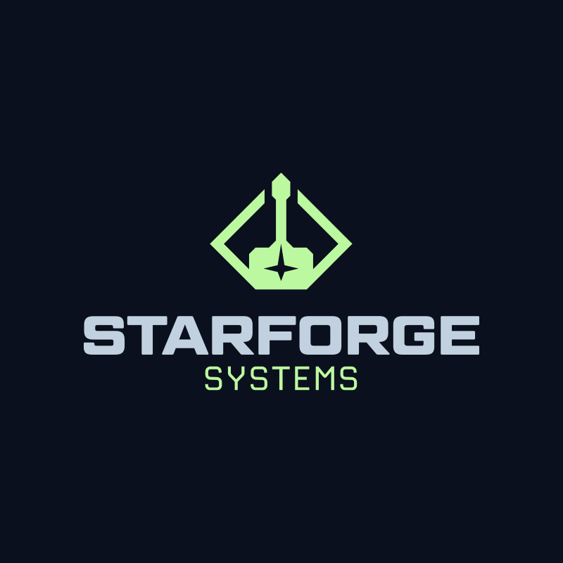Full Starforge Systems Logo over dark background