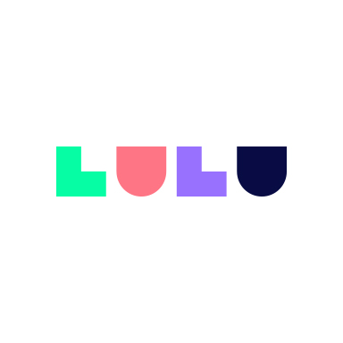 LuluLuvely Horizontal logomark over white background