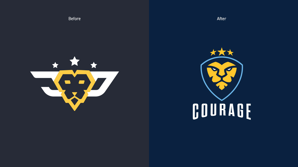 CouRage Logos Before and After